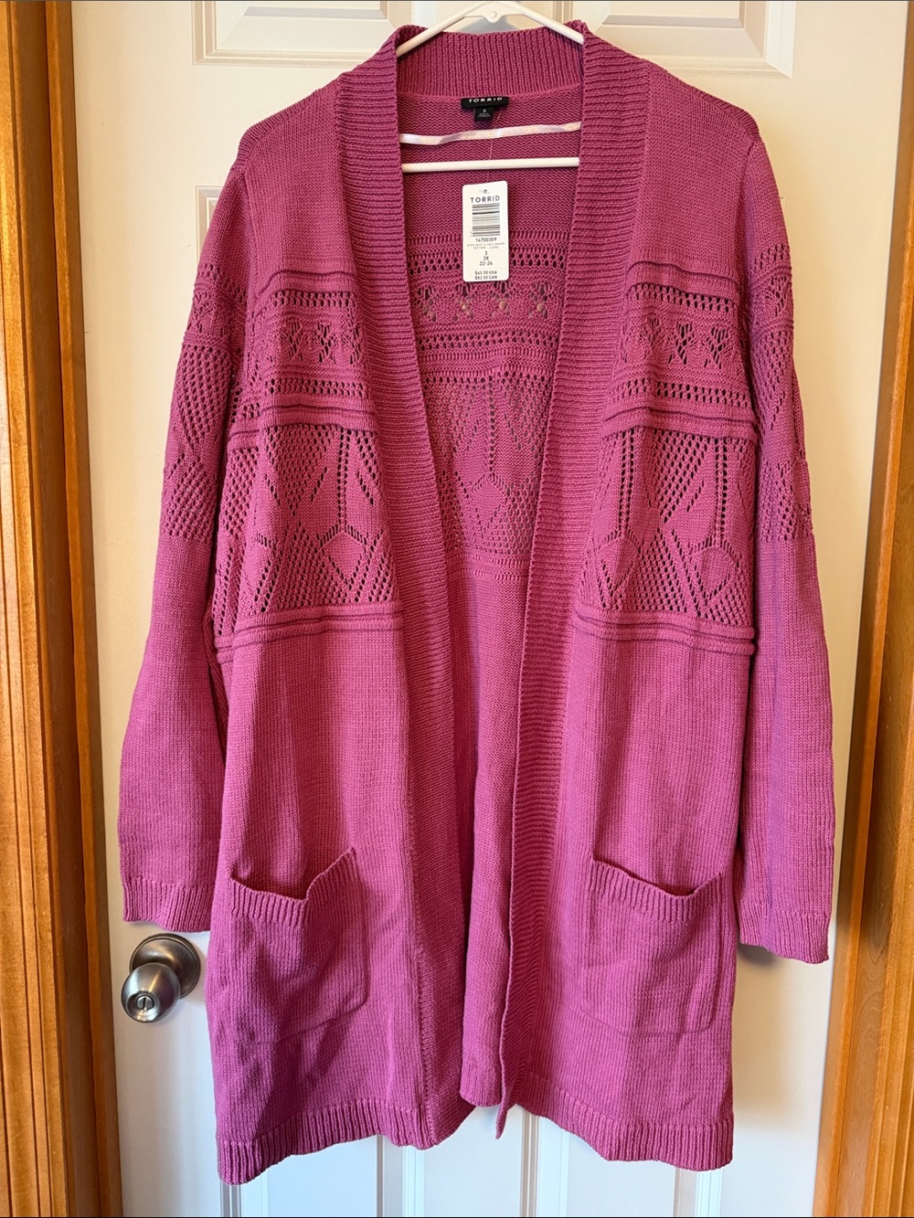 torrid 3x NWT Dark Pink Cable Knit Cardigan